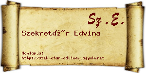 Szekretár Edvina névjegykártya